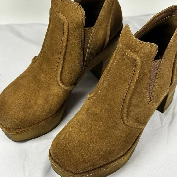 Matisse Platform Suede Boots Wood Soles Size 8 M "Joue" Exc - Picture 2 of 15